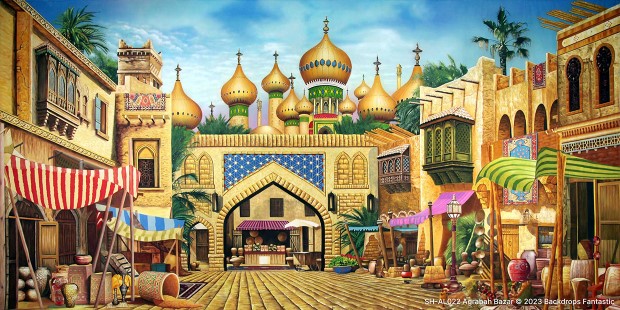 Agrabah Bazaar from the musical Alladin daylight scene